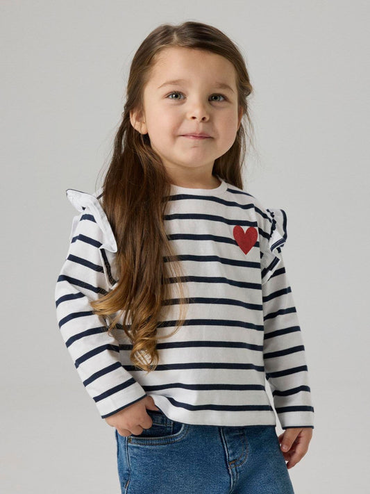 Dsiney Kidz - Name It Blue Striped Frill Sleeve Long Sleeve Top 2 Pack image 2