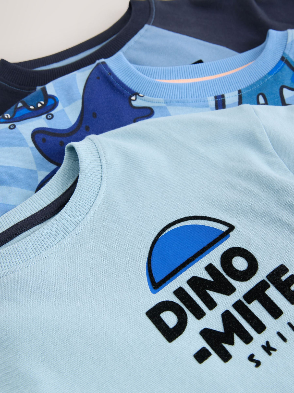 Orange/Navy Dinosaur Oversized Pyjamas 3 Pack (9mths-11yrs) - image 11
