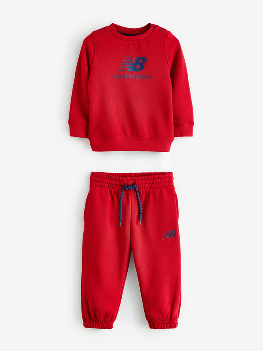 New Balance Red Baby Boys Sweatshirt Joggers And Gilet Set image 2