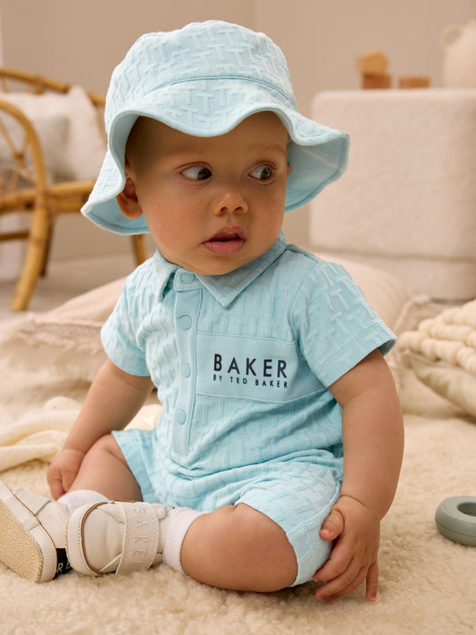 Baker by Ted Baker Textured Romper and Hat Set image 2