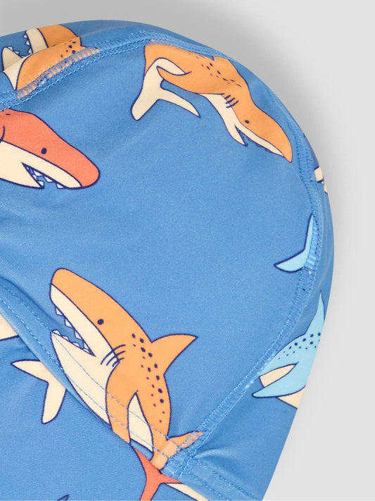 JoJo Maman Bébé Blue Shark UV Sun Protection Swim Hat image 2