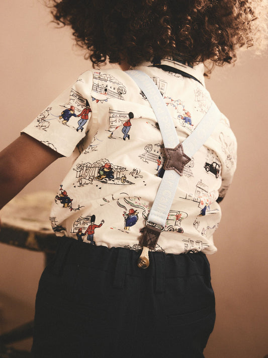Blue/White Paddington Cath Kidston Shirt, Braces, Short & Bow Tie Set (3mths-7yrs) image 2