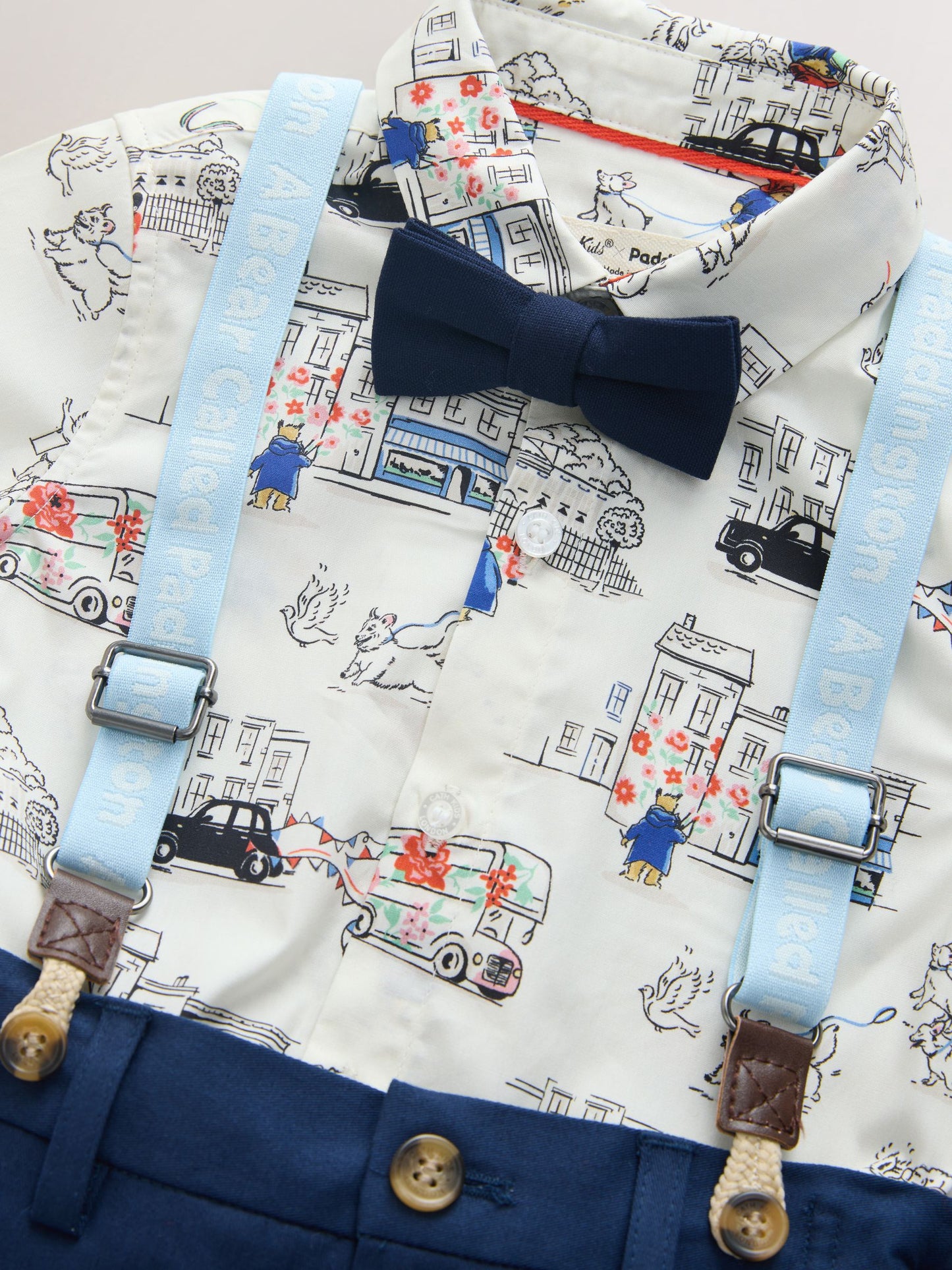 Blue/White Paddington Cath Kidston Shirt, Braces, Short & Bow Tie Set (3mths-7yrs) image 7