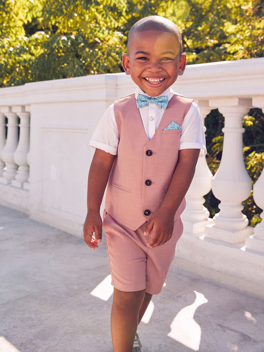 Baker by Ted Baker Pink Shirt Waistcoat and Shorts Set image 3