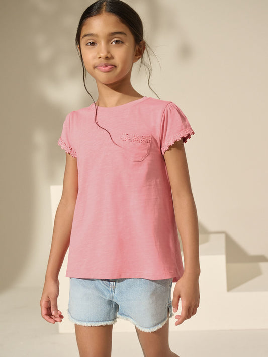Dsiney Kidz - Blue/Pink/White Daisy Trim T-Shirts 3 Pack (12mths-16yrs) image 2