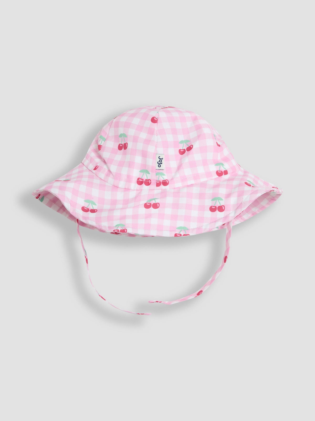 JoJo Maman Bébé Gingham Cherry Floppy Swim Hat image 2