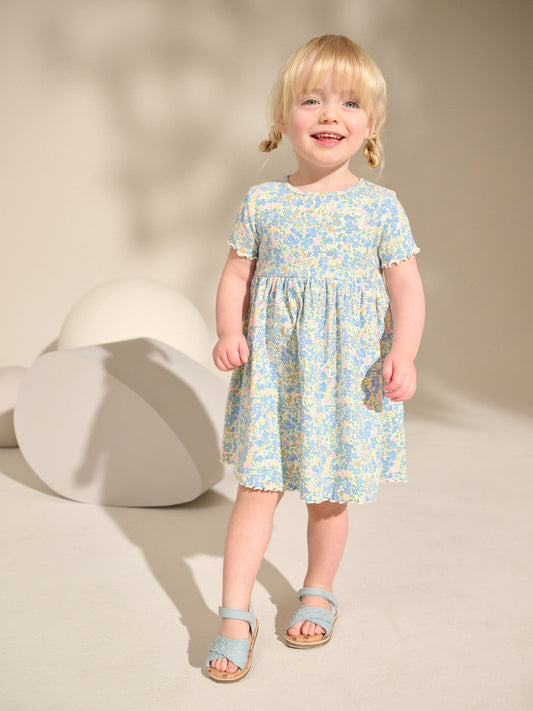 Dsiney Kidz - Blue Ribbed Jersey Dress (3mths-7yrs) image 2
