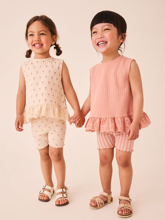 Dsiney Kidz - Neutral Ditsy Vest and Shorts Set 2 Pack (3mths-7yrs) image 2