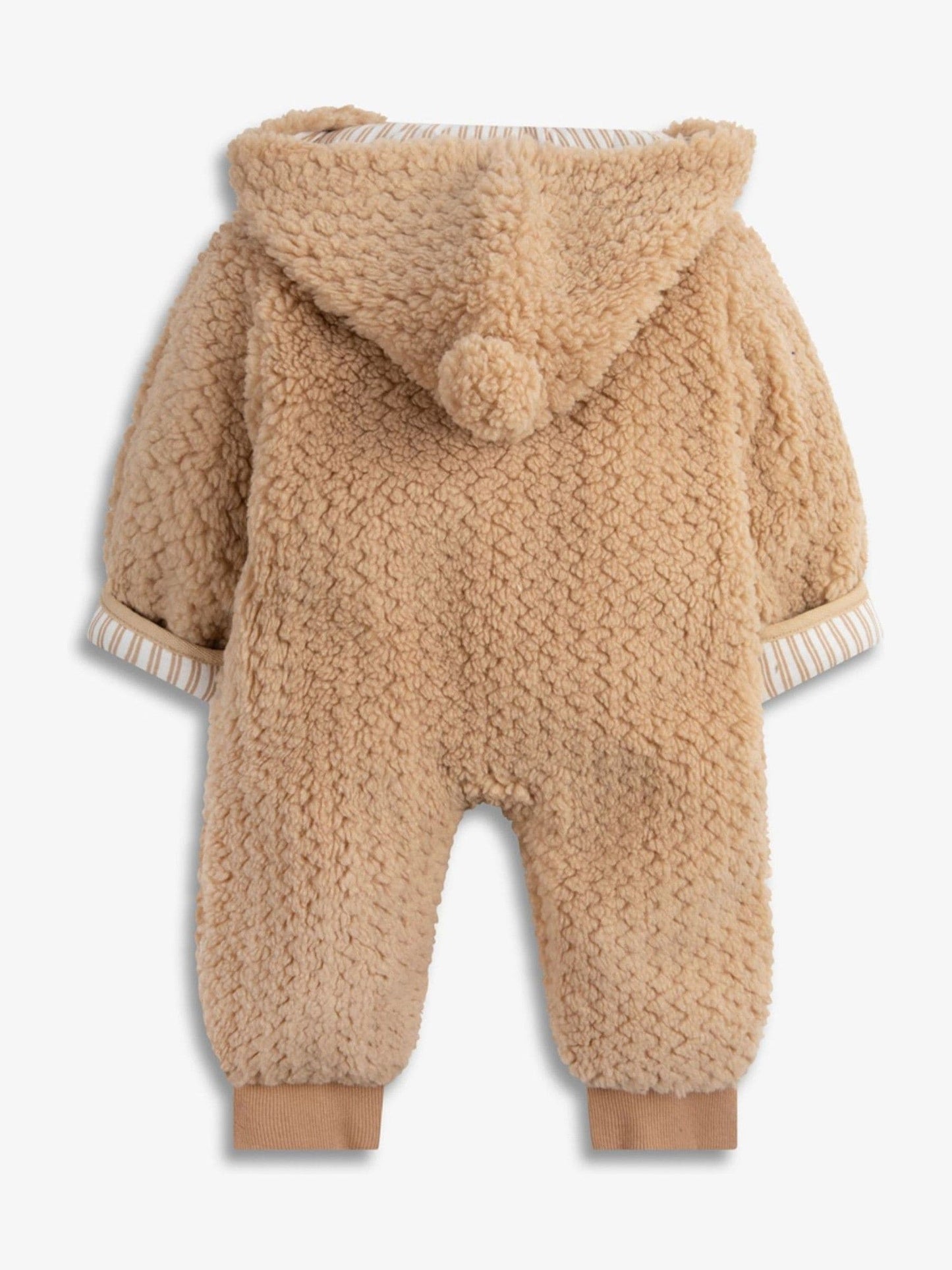 The Little Tailor Natural Chunky Sherpa Fleece Pramsuit image 6
