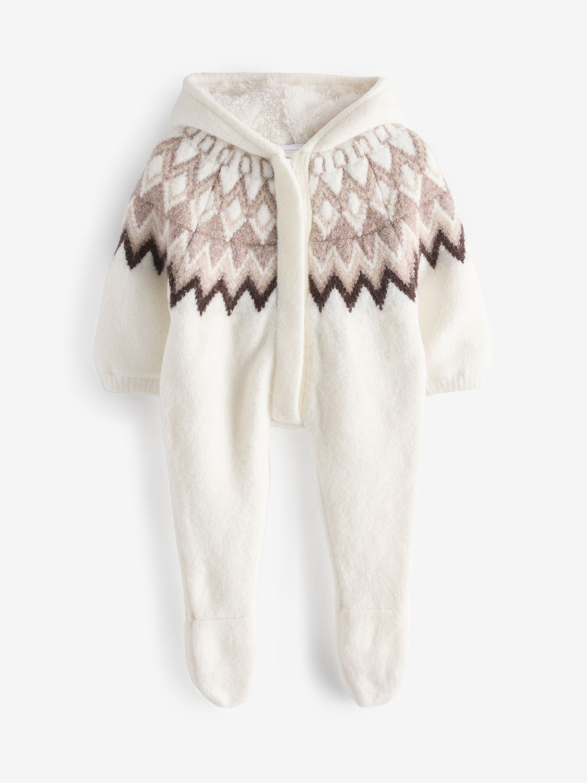 The Little Tailor Cream Soft Knitted Lined Pramsuit - image 3