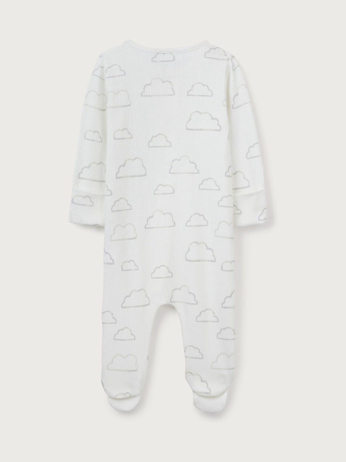 The White Company White Cloud Rib Zip Cotton Sleepsuit image 6