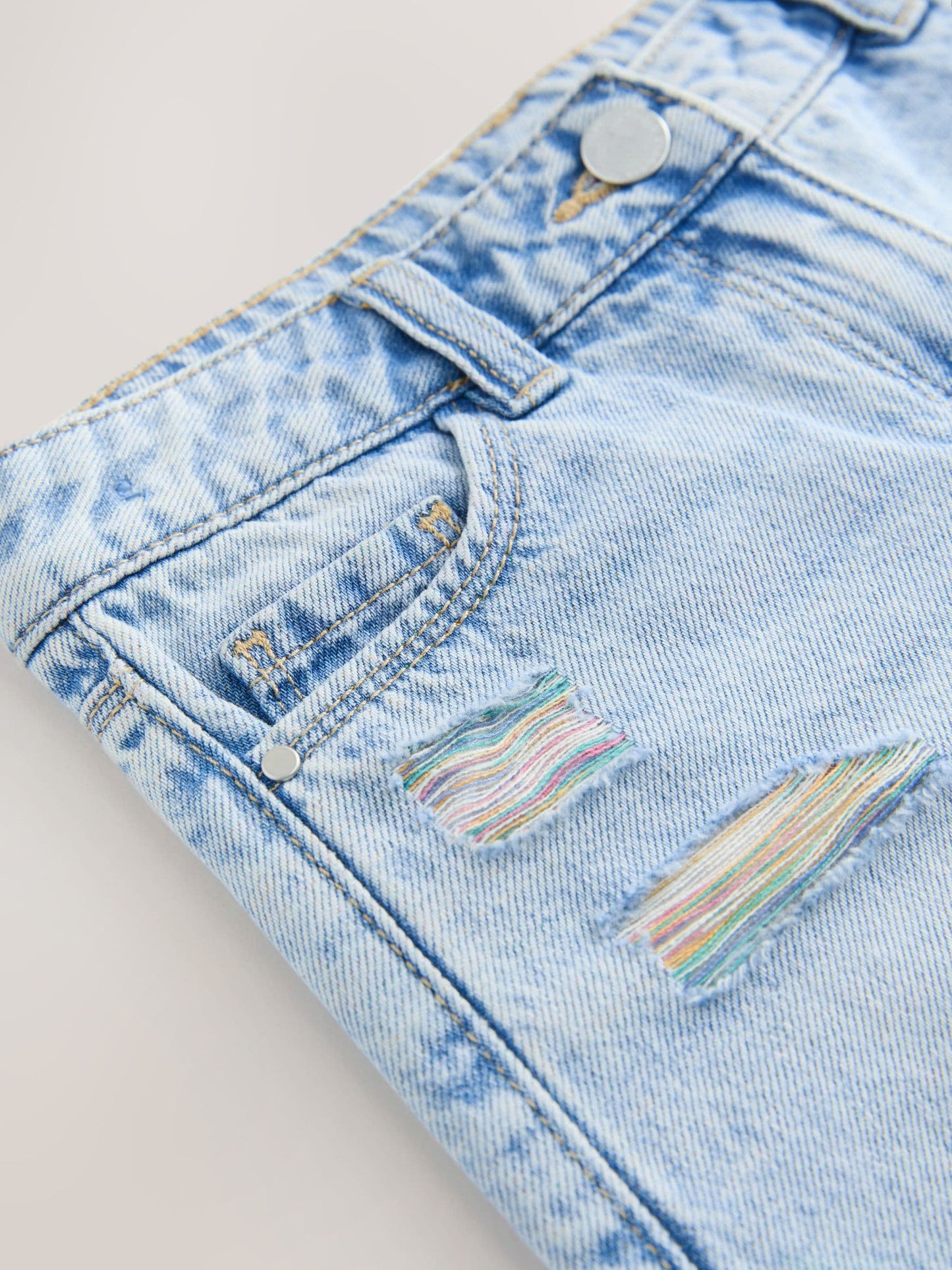 Dsiney Kidz - Rainbow 100% Cotton Frayed Edge Distressed Shorts (3-16yrs) image 8