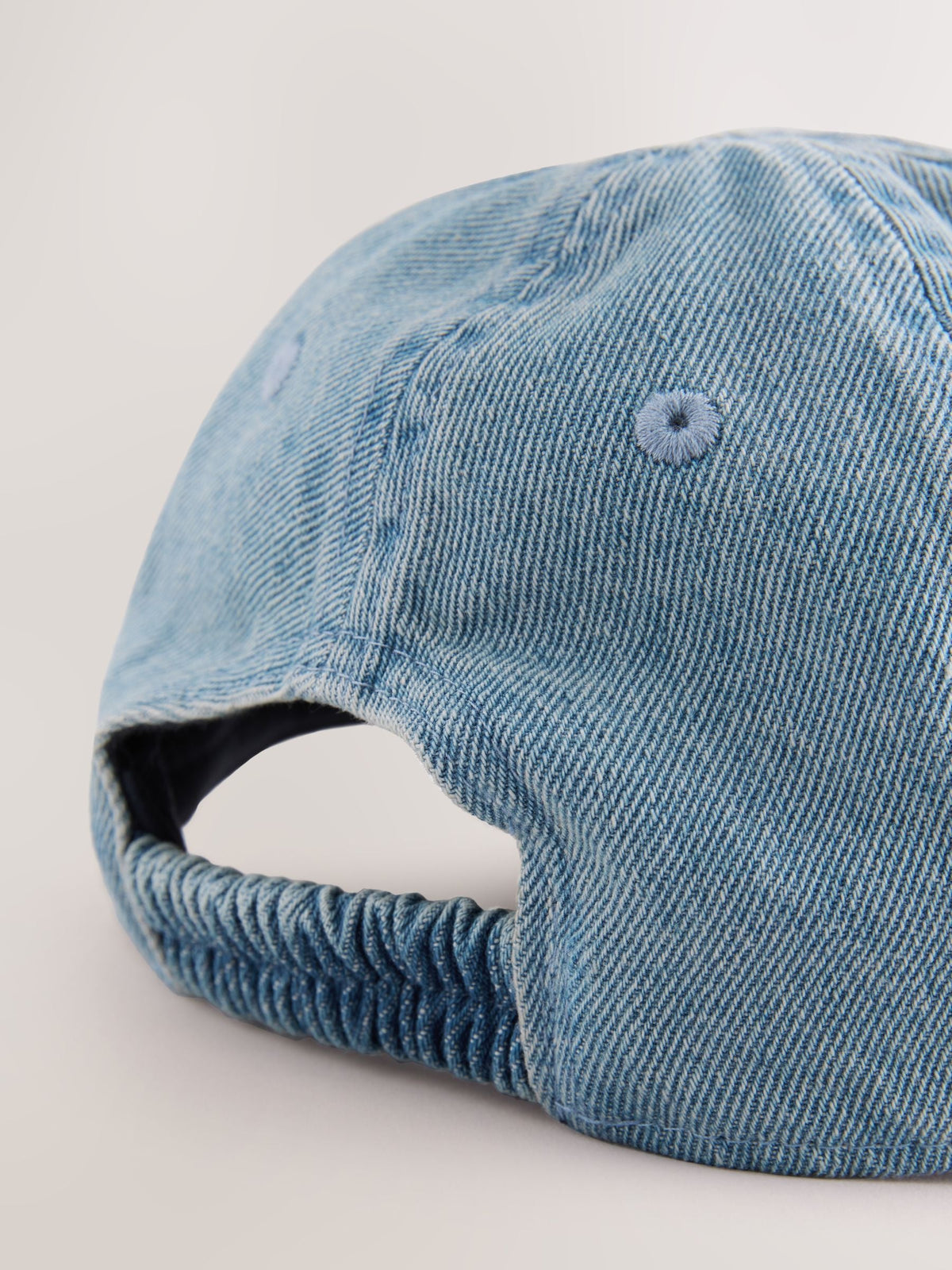 Washed Blue Denim Cotton Baseball Cap Hat (1-16yrs) image 3