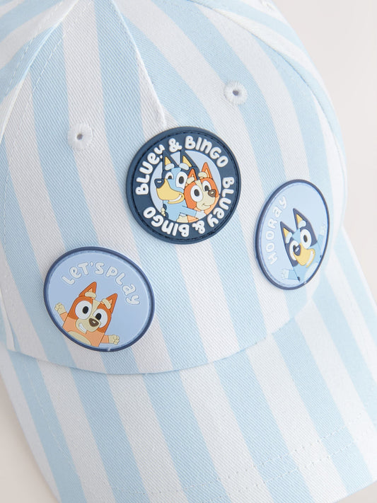Blue/White Stripe Bluey Baseball 100% Cotton Cap (1-10yrs) image 3
