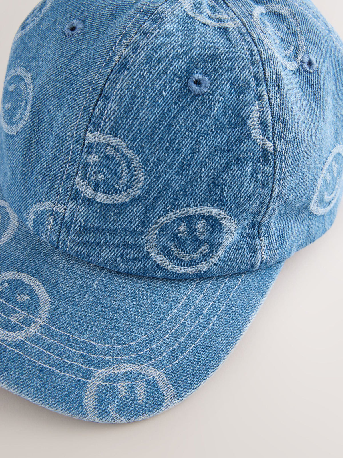 Denim Happy Face 100% Cotton Baseball Cap Hat (3mths-16yrs) - image 5
