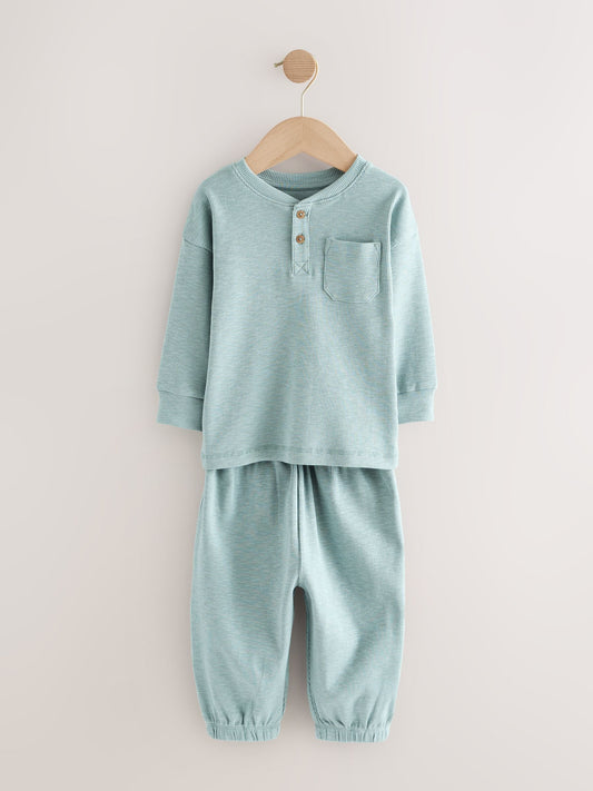 Black/Grey Ribbed Grandad Oversized Pyjamas 3 Pack (9mths-12yrs) image 3