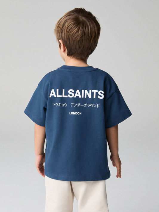 smALLSAINTS Navy Younger Oversized Underground Crew Neck T-Shirt image 3