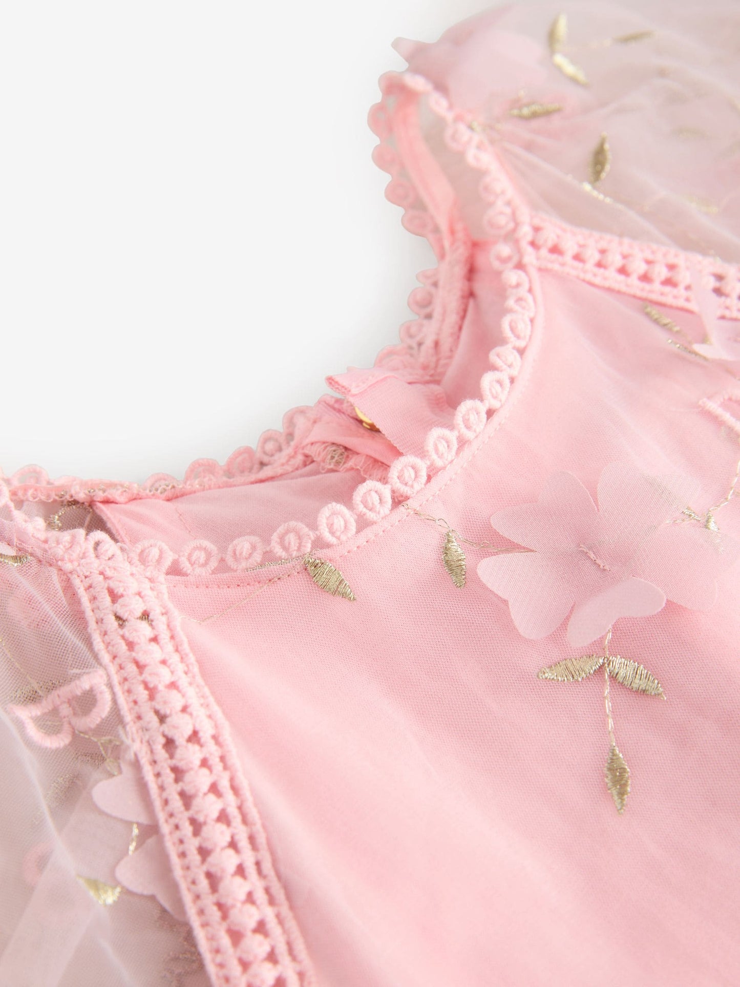 Baker by Ted Baker Pink 3D Scattered Floral Print Angel Sleeve Dress