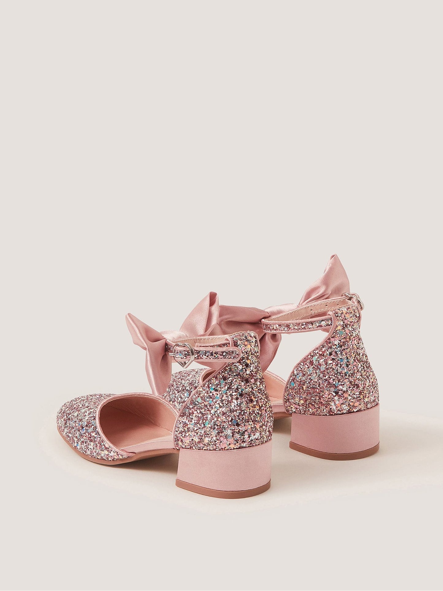 Monsoon Pink Sara Bow Glitter Two-Part Heels image 3