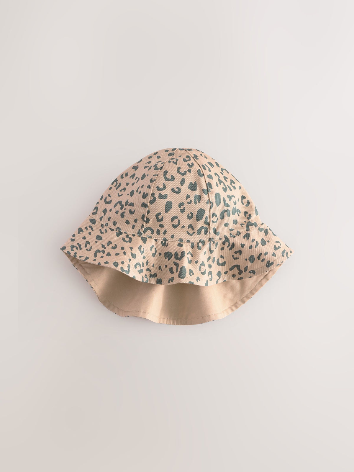 Neutral Leopard Print 100% Cotton Baby Bucket Hat (0mths-2yrs) image 6