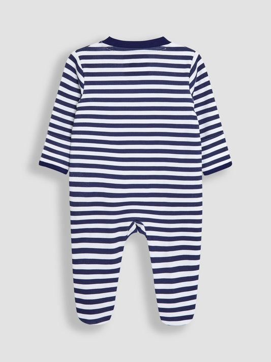 JoJo Maman Bébé Blue Striped Paddington Sleepsuit image 2