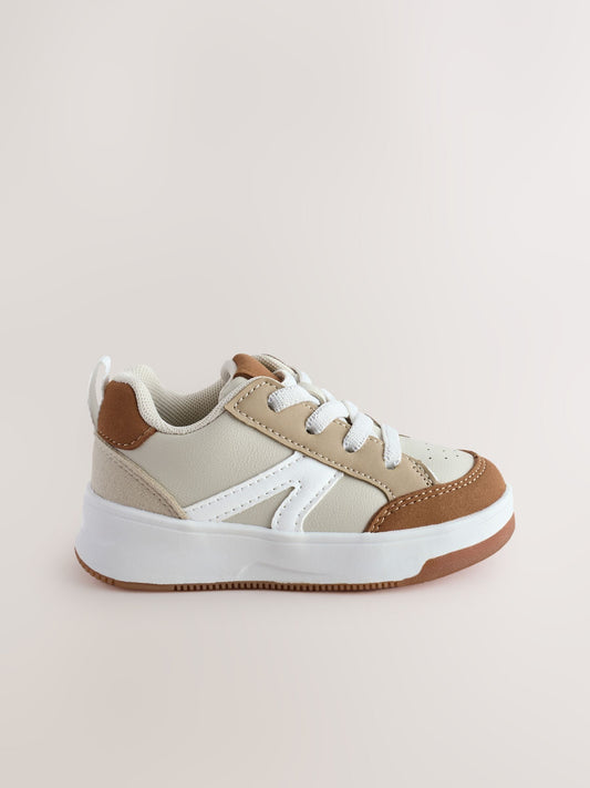 Neutral Standard Fit (F) Elastic Lace Trainers image 2
