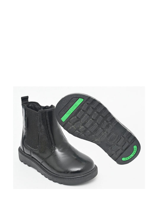 Toezone Black Amara Patent Leather Gusset And Zip Boots image 2