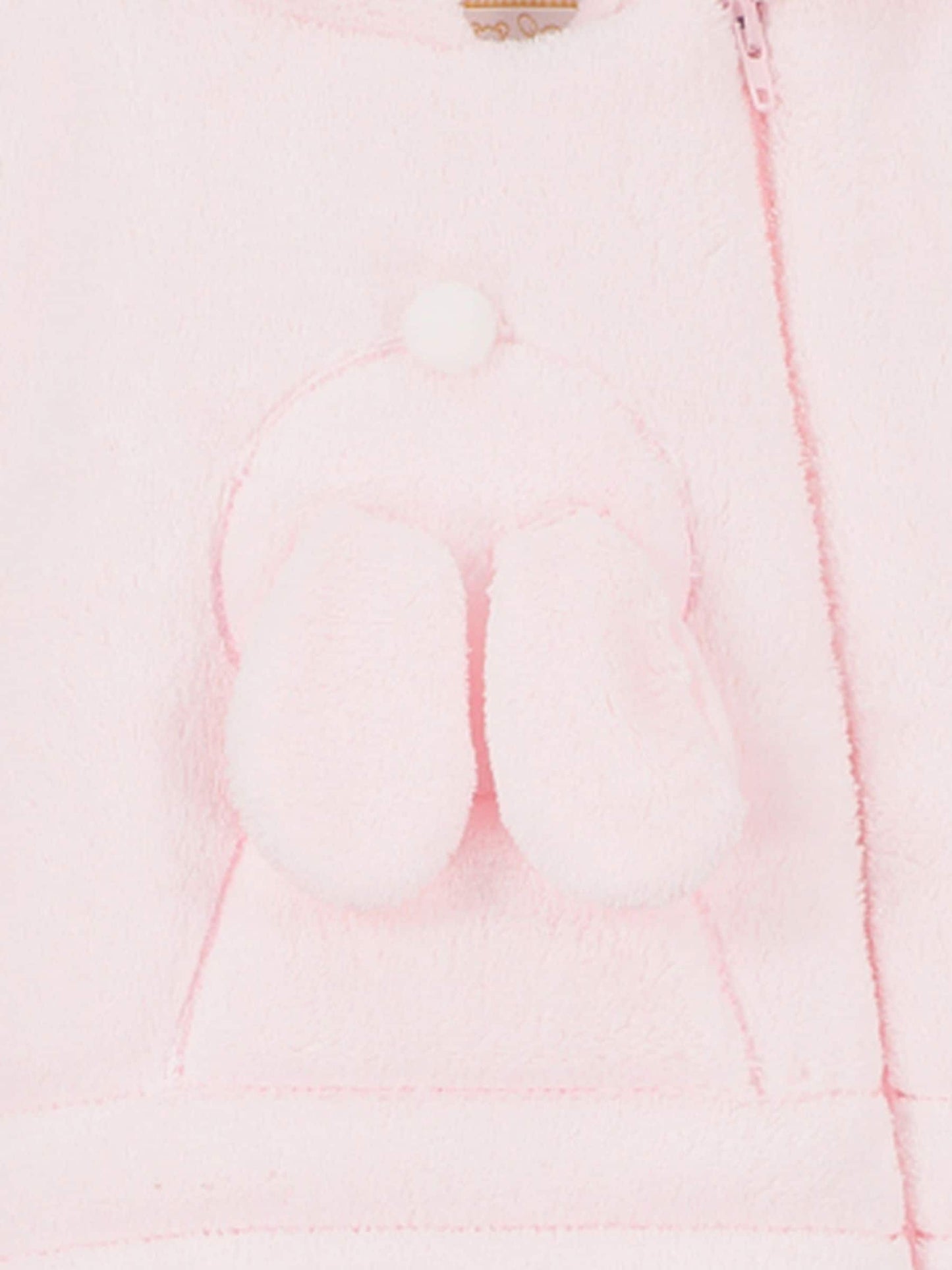 Emile Et Rose Pink Deep Pile Fleece Pramsuit With 3d Bunny image 5