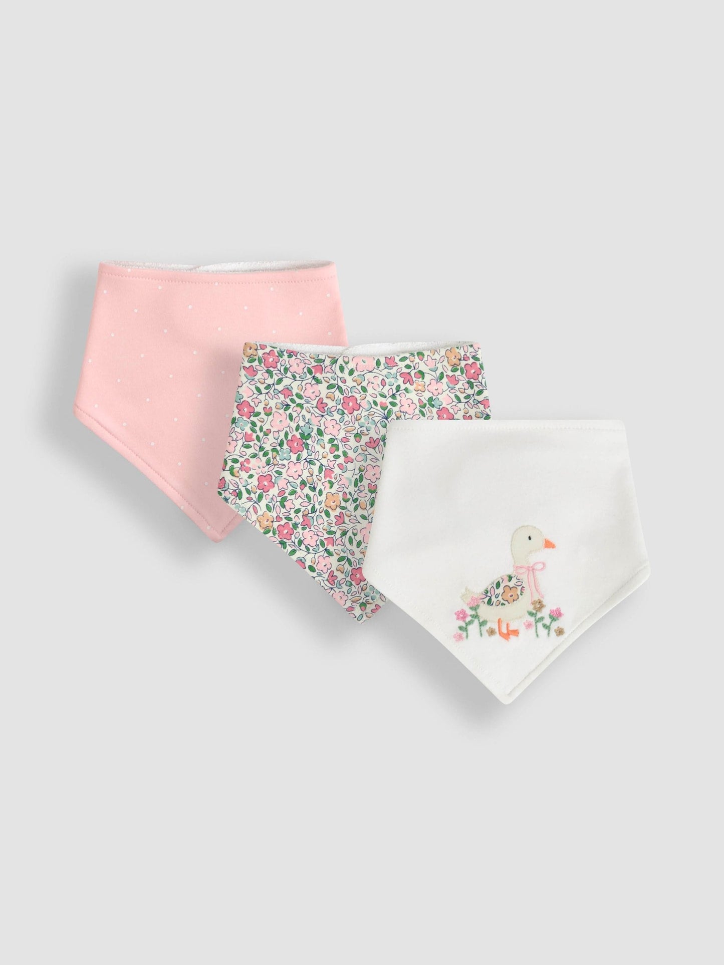 JoJo Maman Bébé Pink Cotton 3-Pack Dribble Bib image 1