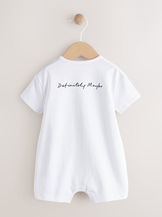 White/Black Band Baby Romper image 2
