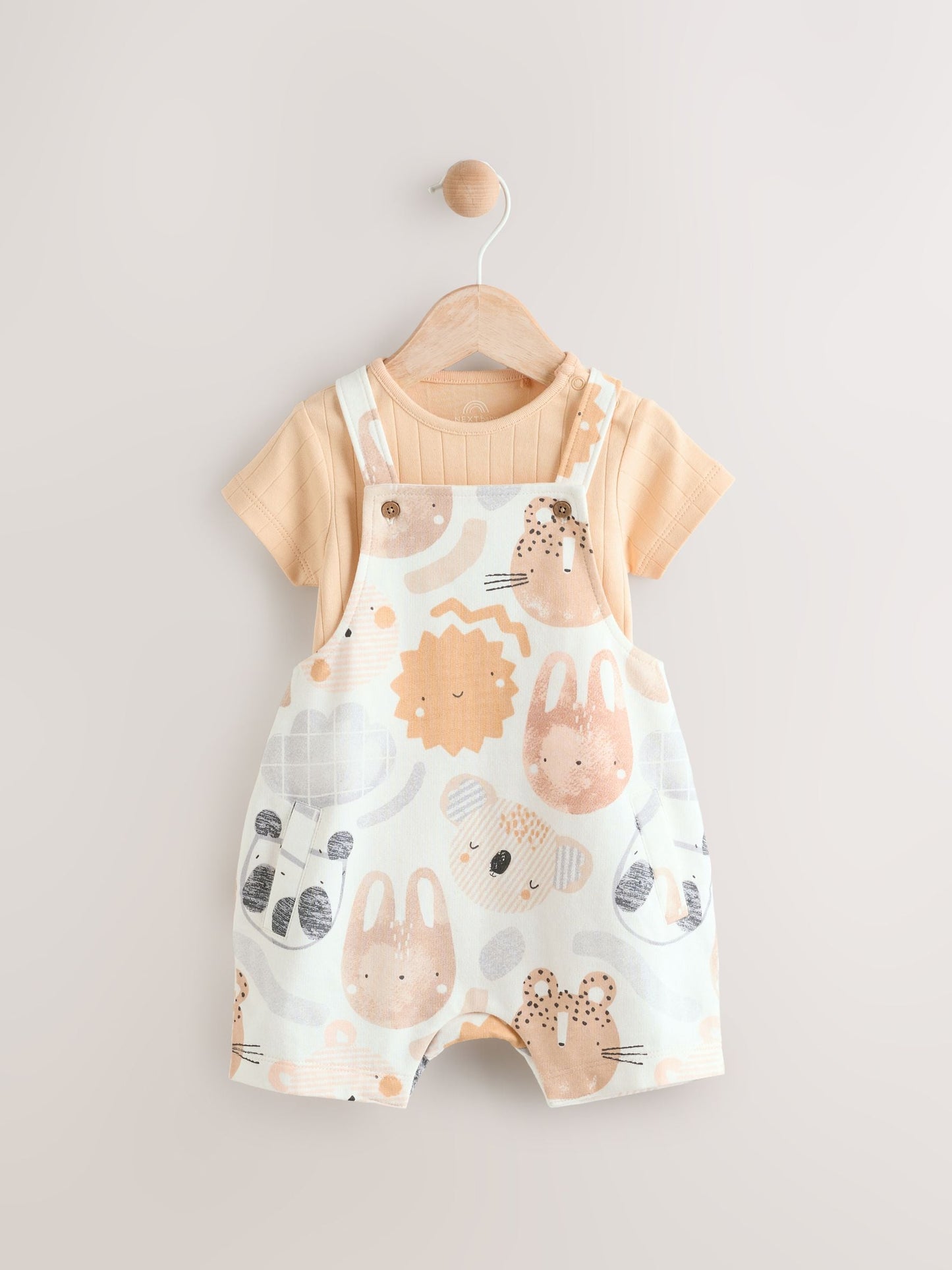 Mineral Character Jersey 100% Cotton Dungaree and Bodysuit Baby Set immidiate