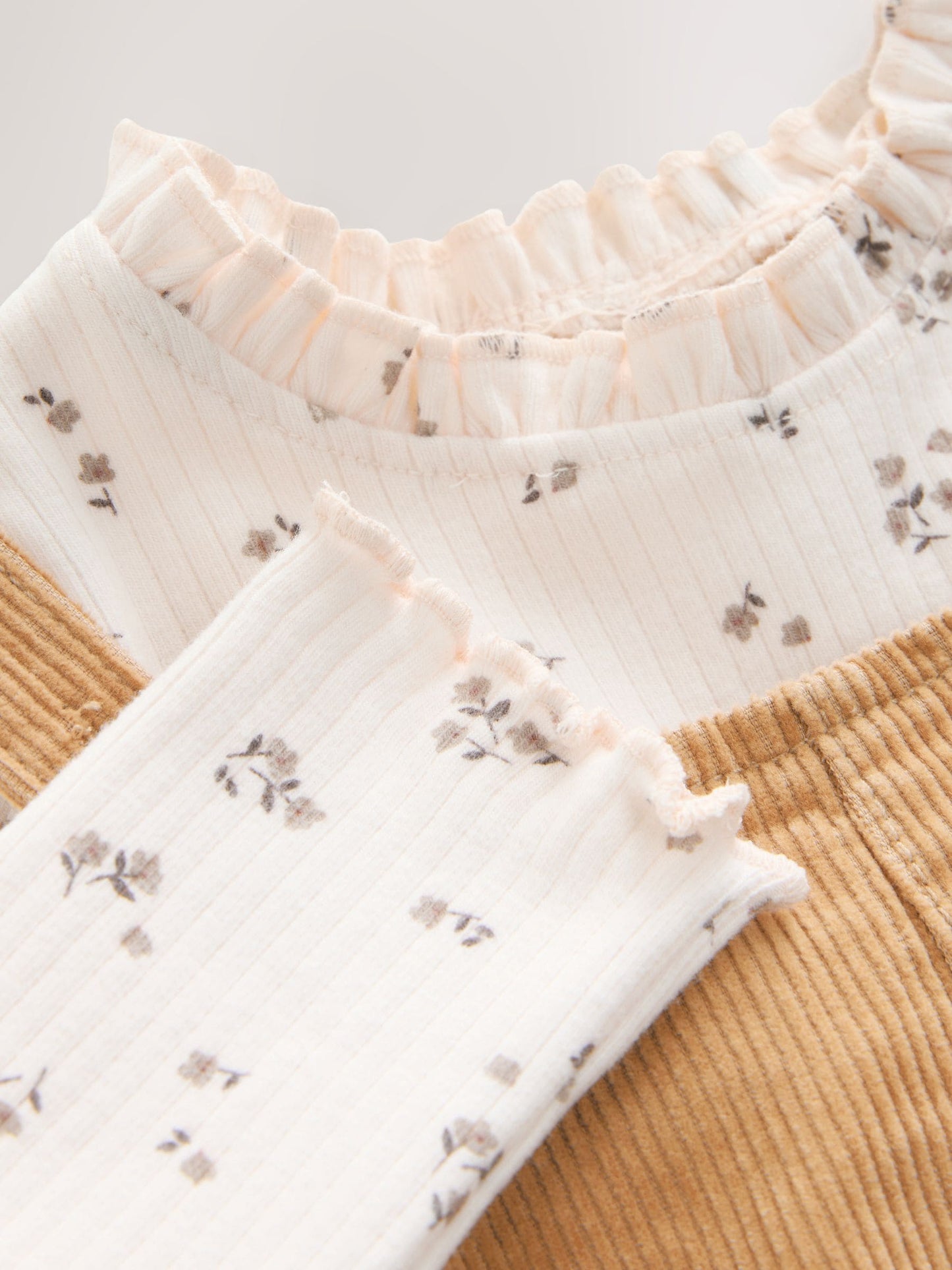 Tan Brown Corduroy Bear Print Dungarees Set (3mths-7yrs)