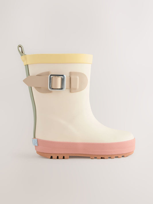 Neutral Colourblock Buckle Wellies image 2