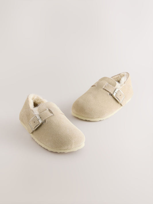 Tan Brown Leather Clog Shoes image 2
