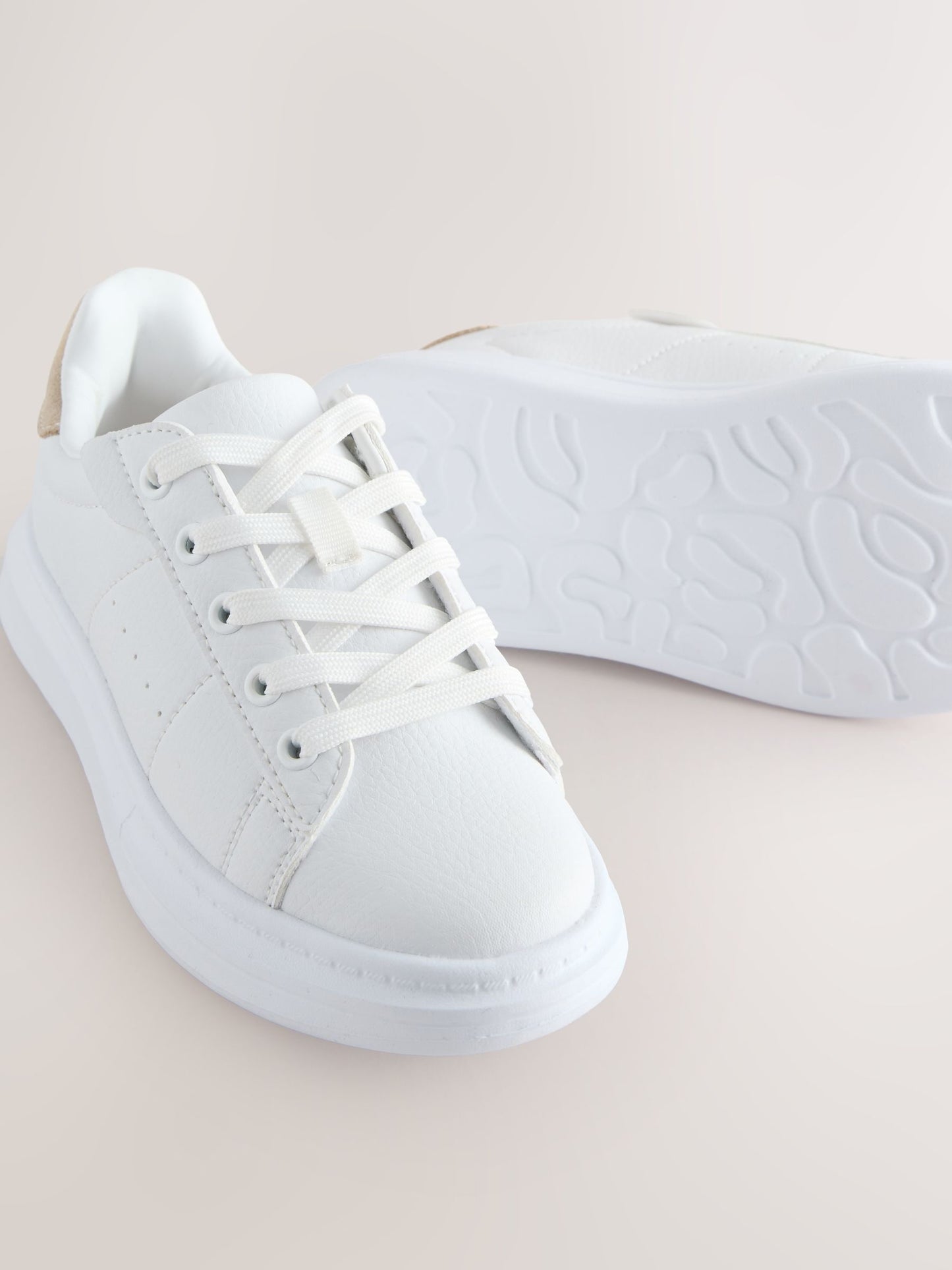 White Lace Up Trainers image 5