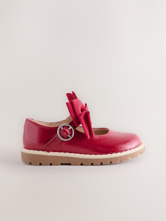 Dsiney Kidz - Red Wide Fit (G) Chunky Bow Mary Jane Shoes image 2