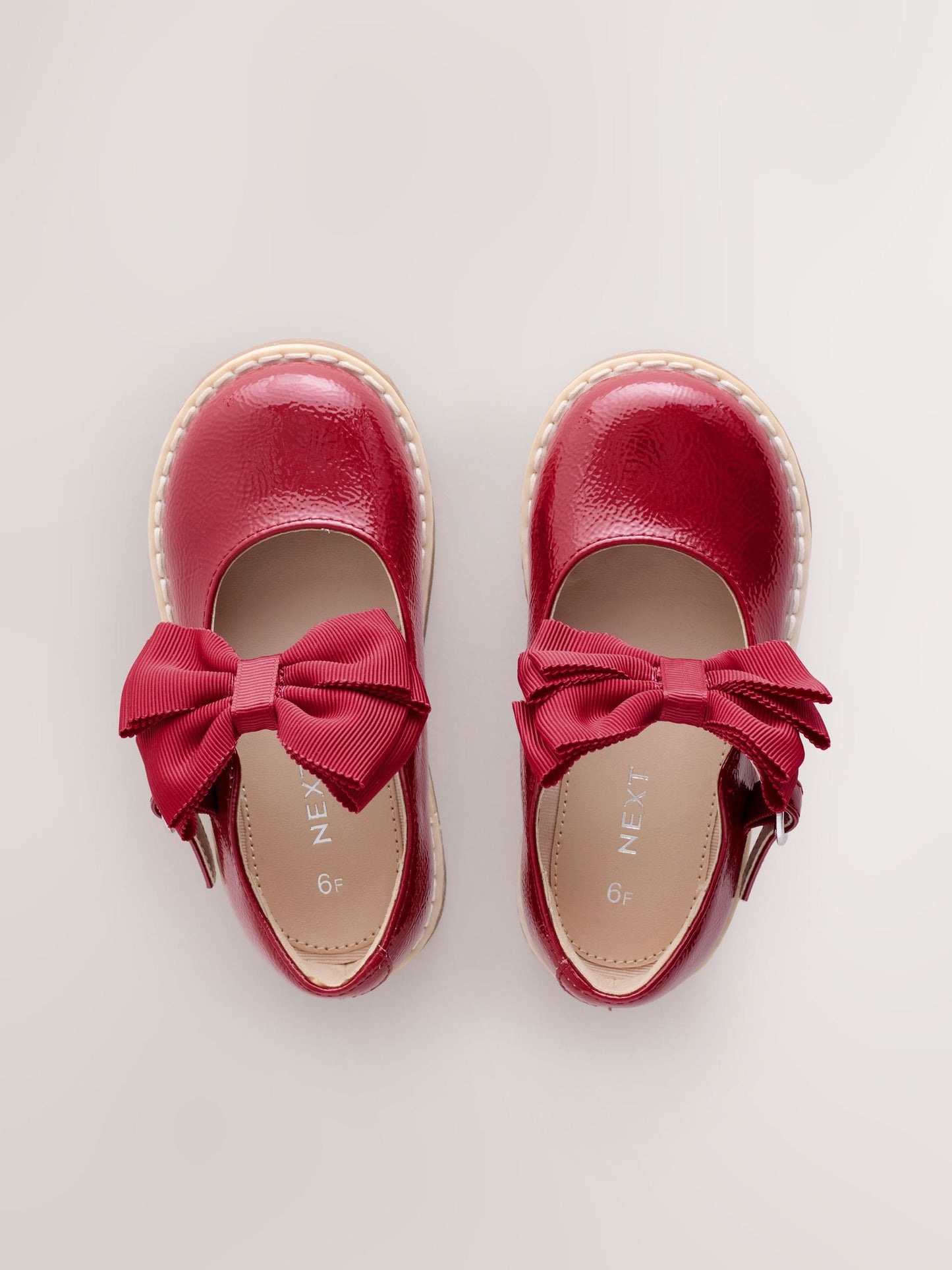 Red Wide Fit (G) Chunky Bow Mary Jane Shoes image 6