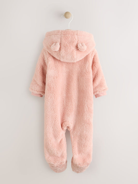 Pink Fleece Baby Pramsuit (0mths-2yrs) image 2