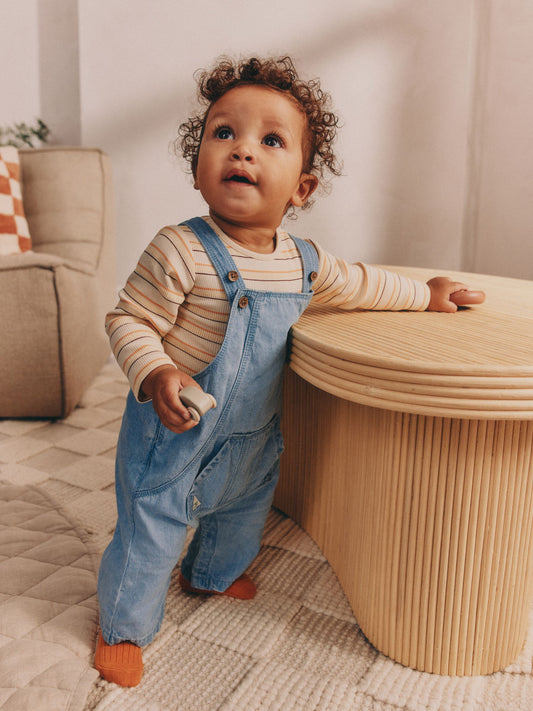 Blue Baby Denim Dungarees and Bodysuit Set (0mths-2yrs) image 2