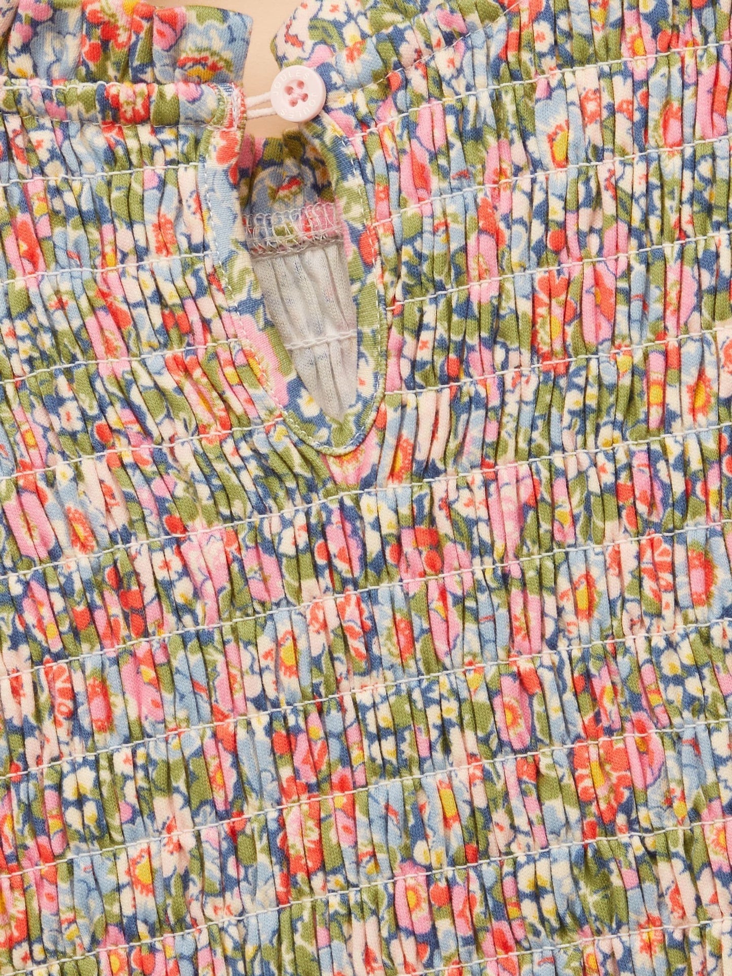 Joules Girls' Gracie Multi Ditsy Shirred Long Sleeved Printed Jersey Dress image 5