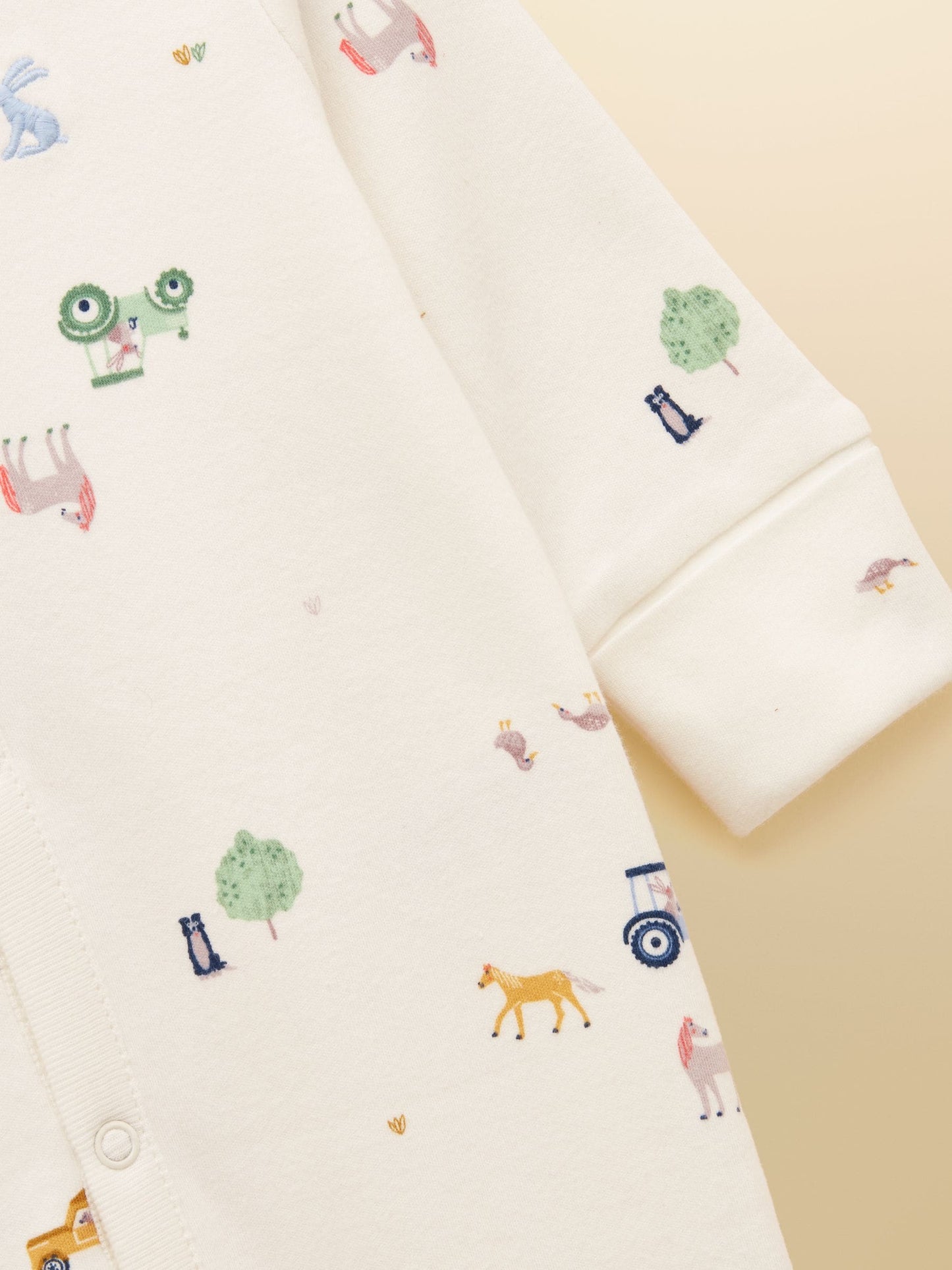 Joules Razamataz Cream Cotton Babygrow image 4