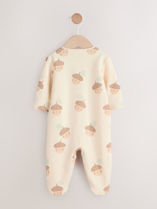 Neutral Baby Two Way Zip Fleece Lined Sleepsuit image 2