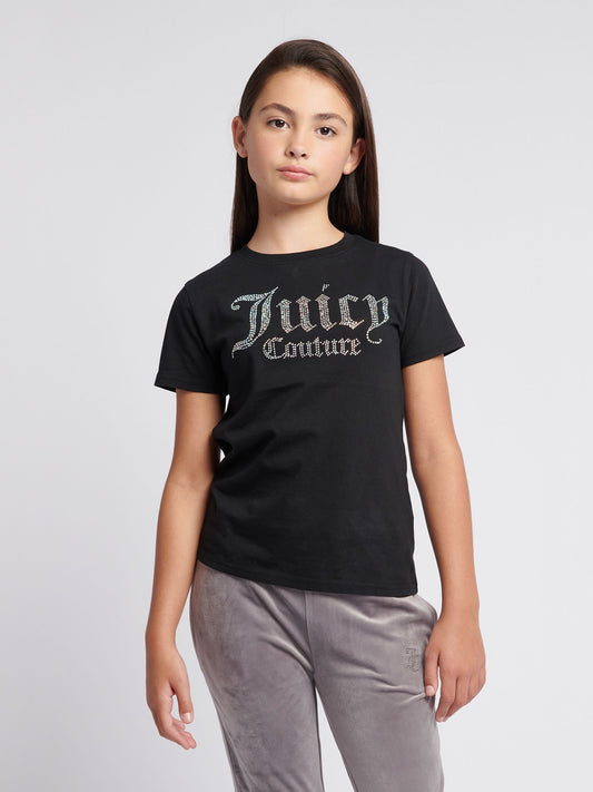 Dsiney Kidz - Juicy Couture Black Fitted Diamante T-Shirt image 2