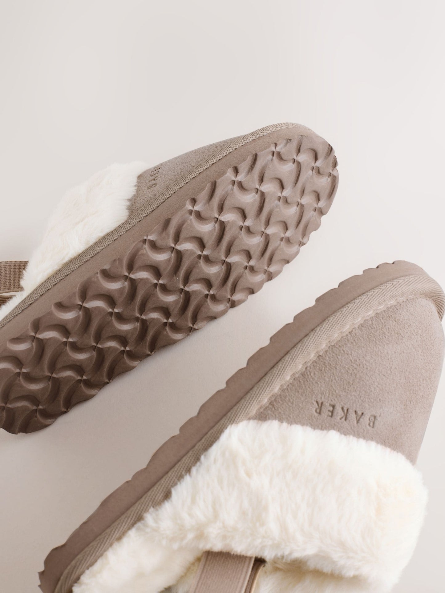 Baker by Ted Baker Girls Suede Faux Fur Mule Slippers with Bow image 4