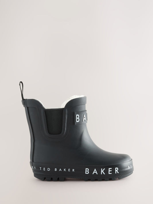 Dsiney Kidz - Baker by Ted Baker Black Faux Fur Lined Welly Boots image 2