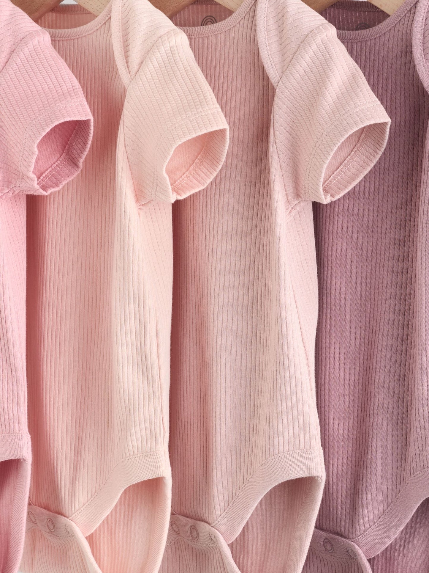 Pink 5 Pack Short Sleeve Baby Bodysuits image 9