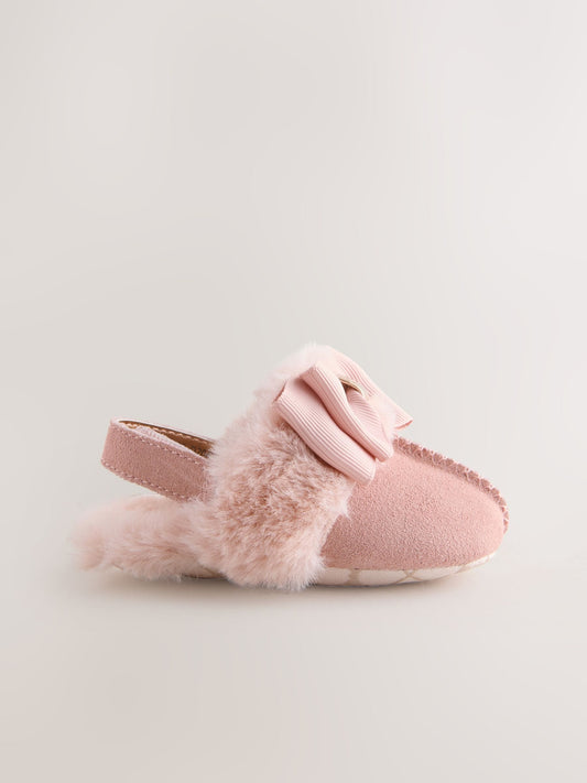 Dsiney Kidz - Baker by Ted Baker Baby Girls Faux Fur Trim Padders Mules image 2