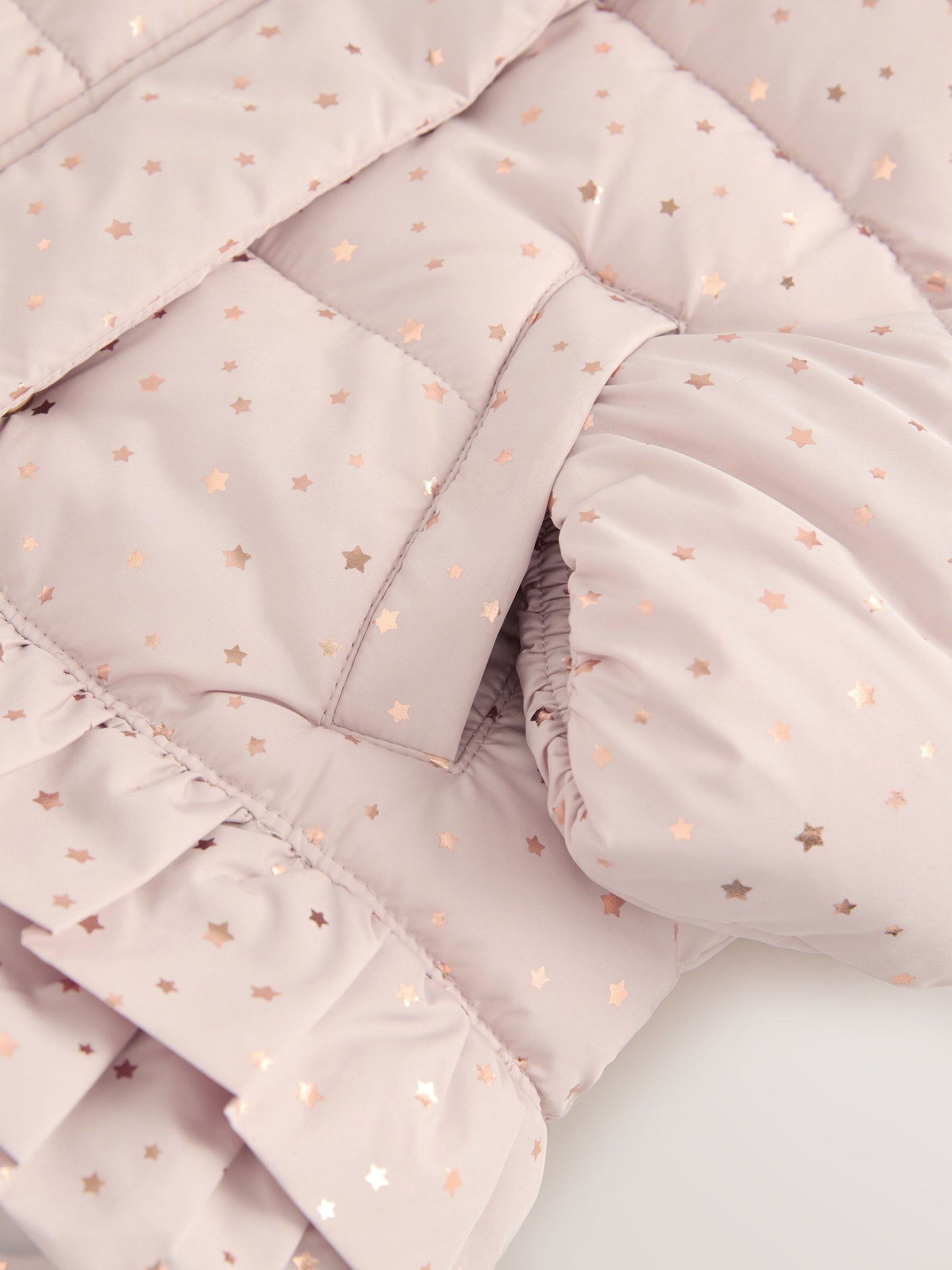 Pink Shower Resistant Padded Coat With Frill Hem (3mths-7yrs)