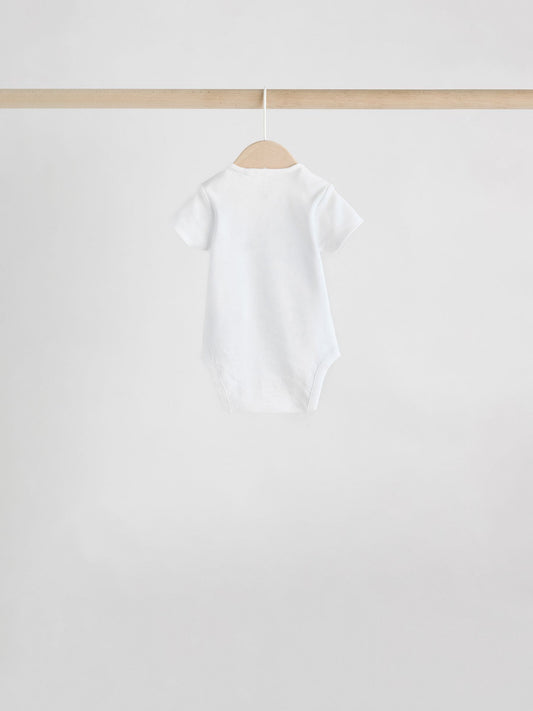 White Character 7 Pack Baby Short Sleeve Bodysuits image 3