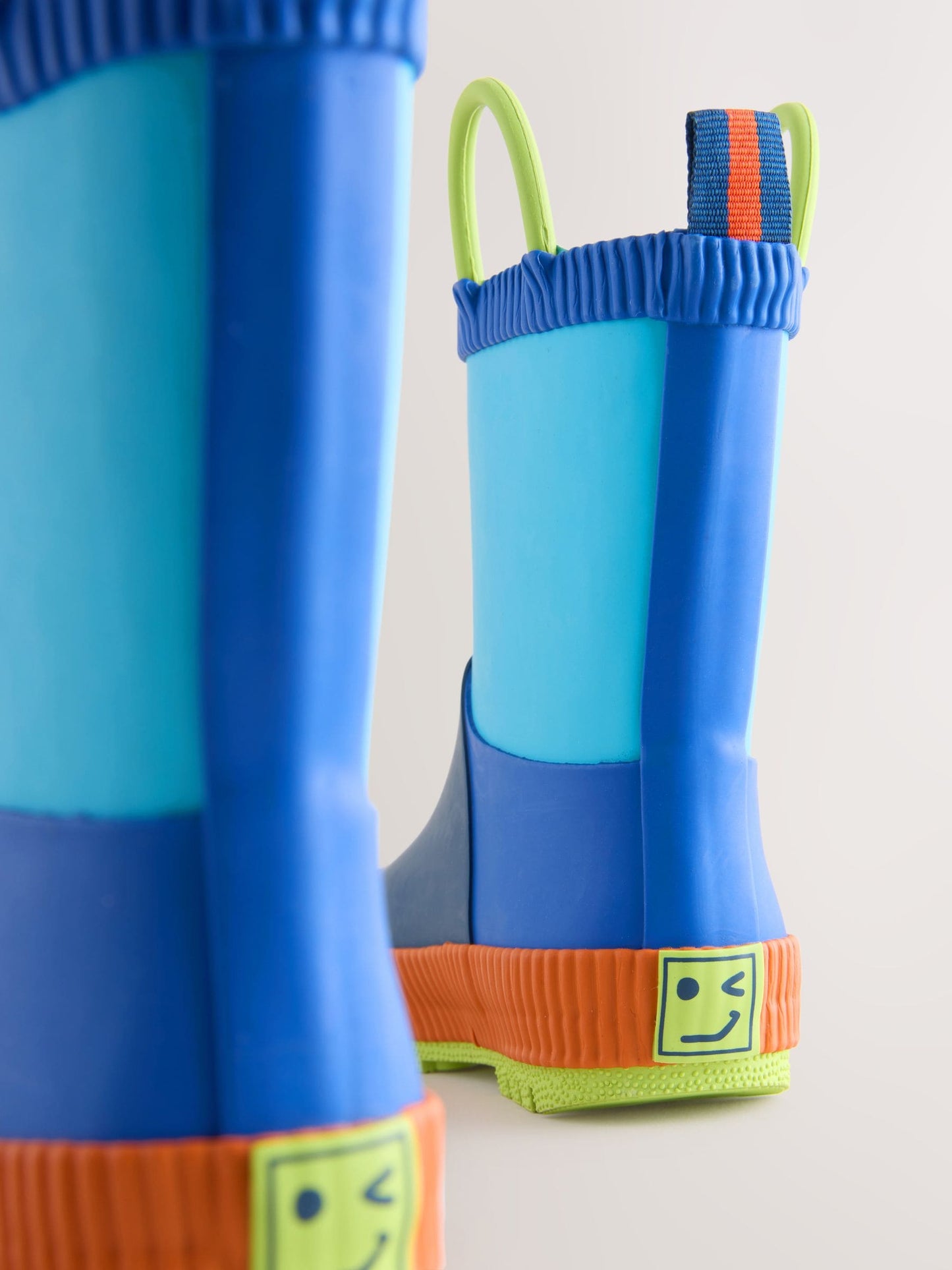 Blue Colour Block Handle Pull On Wellies image 7